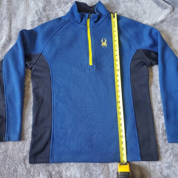 Spyder Royal Blue and Black Quarter-Zip Pullover - Picture 12 of 13